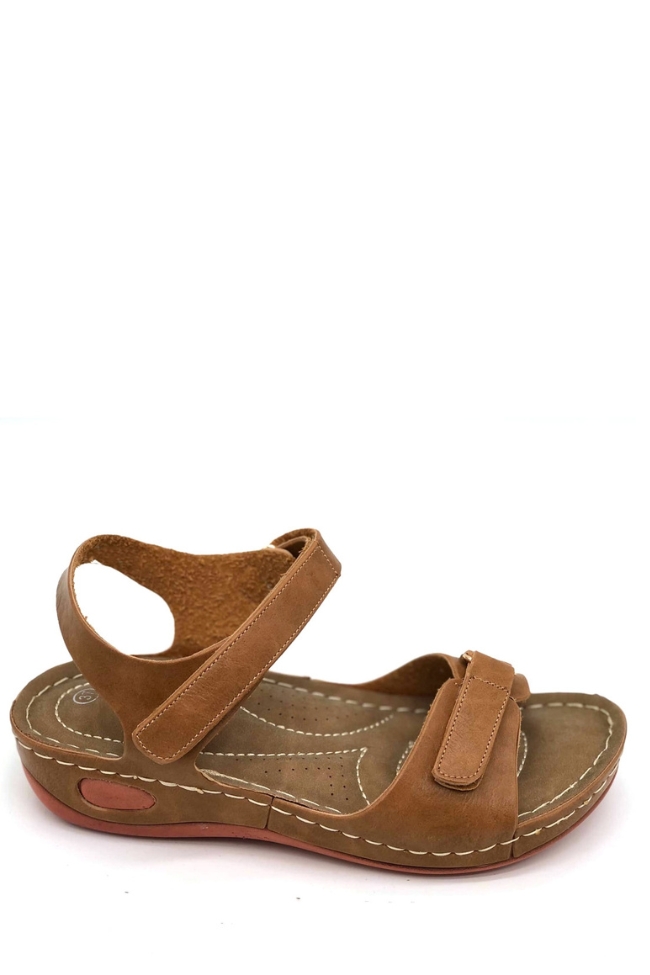 Δερμάτινα Σανδάλια Ανατομικά με Scratch – Κάμελ - Image 2