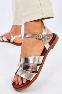 Flat Σανδάλια με Περίτεχνα Λουριά & Μπαρέτα - Χρυσό