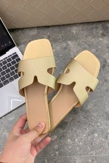 Flat Σανδάλια με Ανοίγματα στο Πλάι - Χρυσό