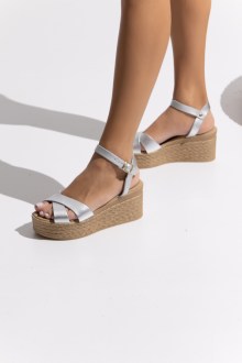 Δερμάτινες (LEATHER) Ελληνικές Πλατφόρμες - Ασημί
