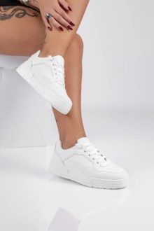 Casual sneakers σε συνδυασμό χρωμάτων - Λευκό