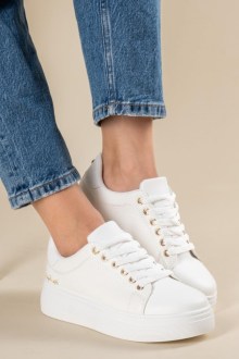 Sneakers Δίσολα Snake Print - Λεύκο