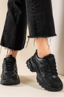 Chunky sneakers με ανατομικό πάτο - Μαύρο