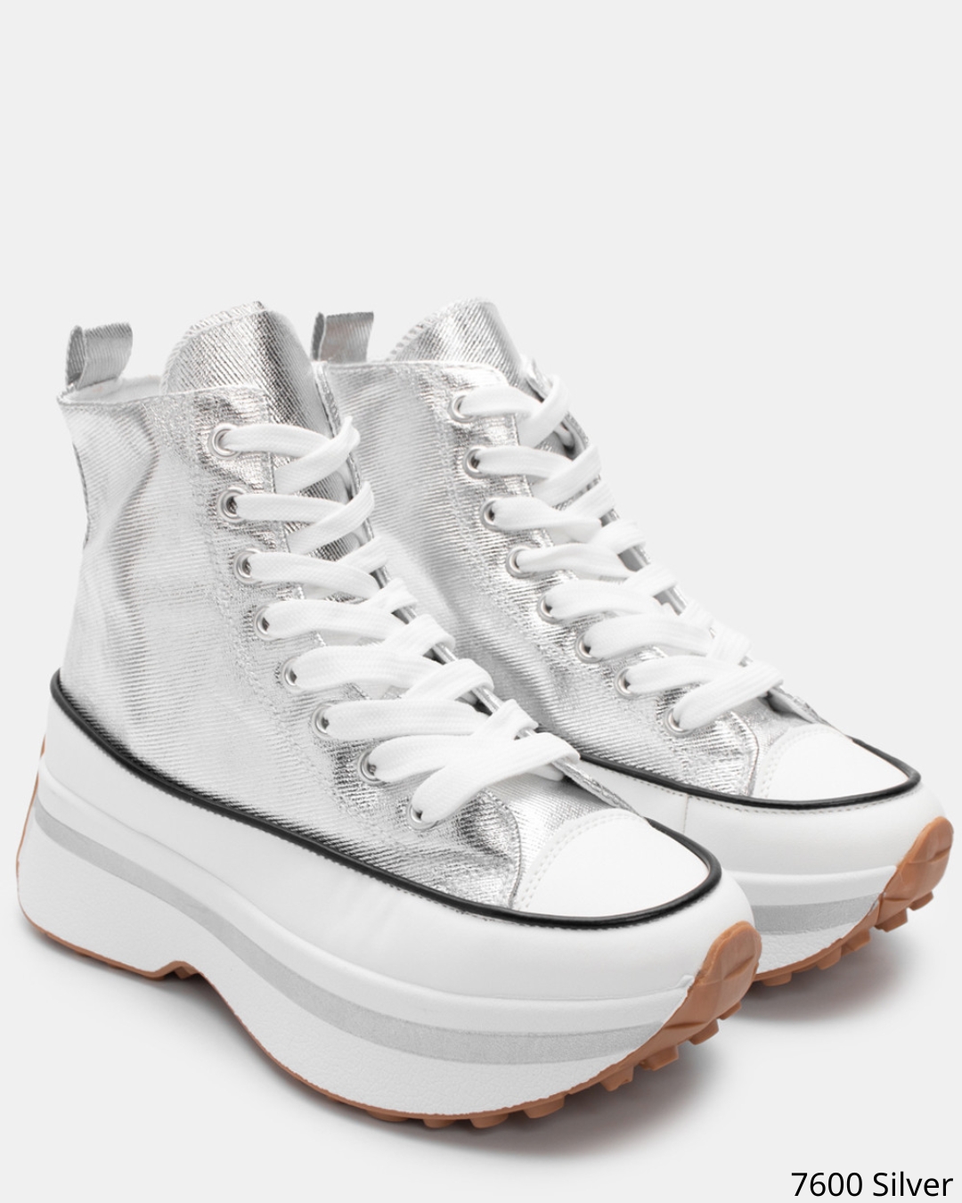 Platform Sneakers Μποτάκια Δίσολα - Ασημί - Image 3