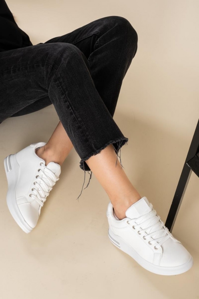 Sneakers με εσωτερικό τακούνι - Λευκό - Image 3