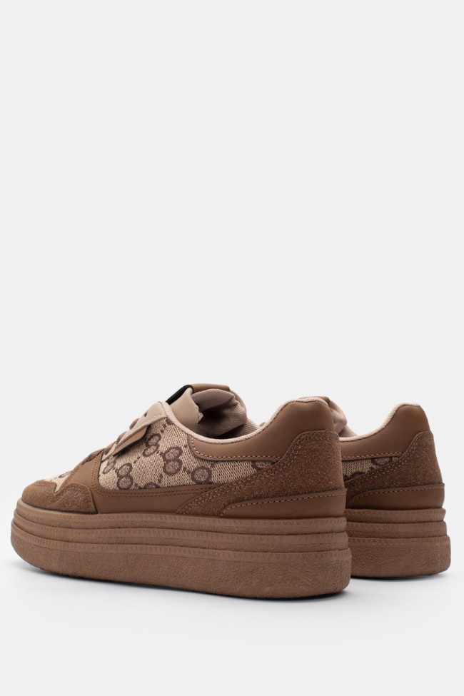 Sneakers Δίσολα με μοτίβο - Καφέ - Image 3