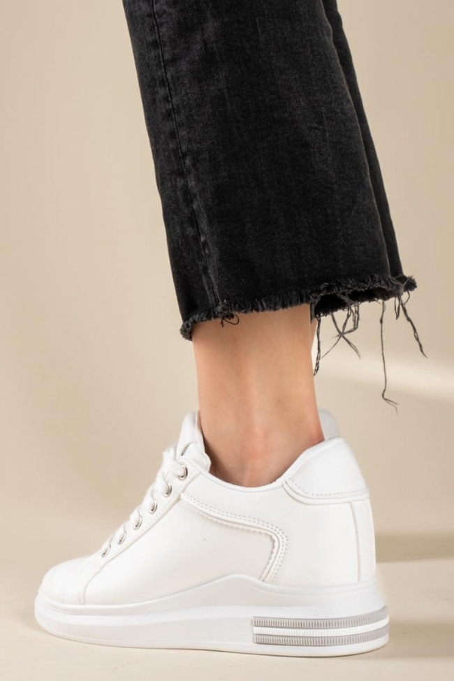 Sneakers με εσωτερικό τακούνι - Λευκό - Image 2