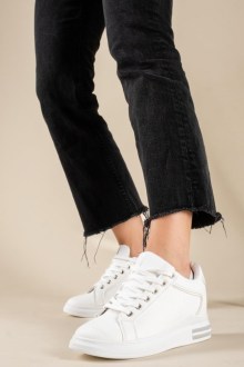 Sneakers με εσωτερικό τακούνι - Λευκό