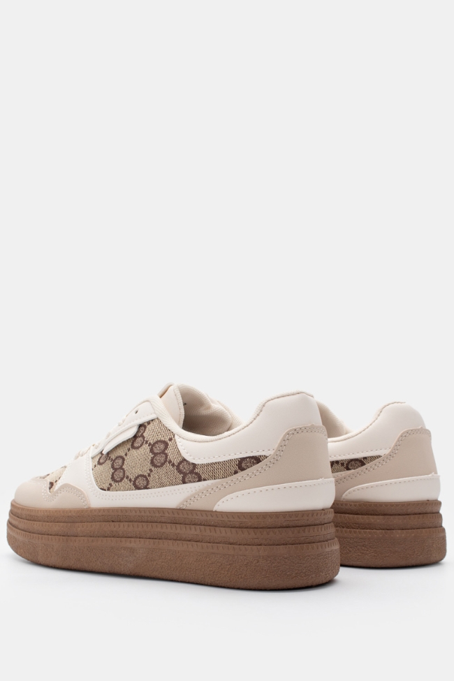 Sneakers Δίσολα με μοτίβο - Μπέζ - Image 4