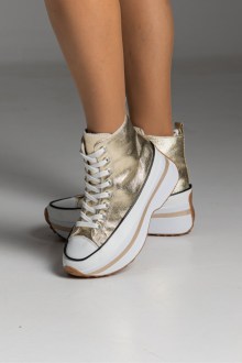 Sneakers Μποτάκια Δίσολα – Χρυσό