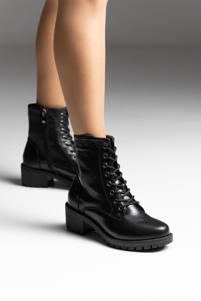 Αρβυλάκια γυναικεία Δίσολα με φερμουάρ - Μαύρο