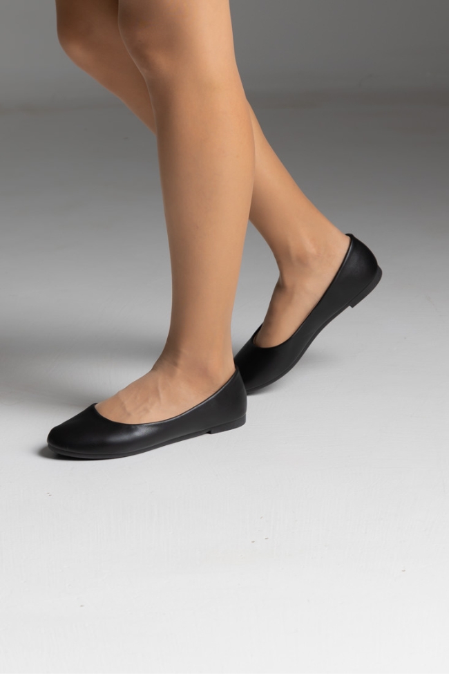 Γυναικείες μπαλαρίνες flat - Μαύρο - Image 3