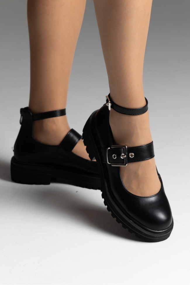 chunky loafers με φερμουάρ στο πίσω μέρος και τρακτερωτό πάτο - Μαύρο - Image 5