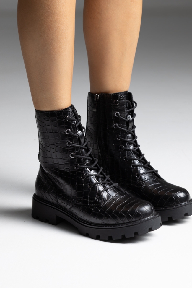 Αρβυλάκια γυναικεία με κροκό μοτίβο - Μαύρο Κρόκο - Image 4