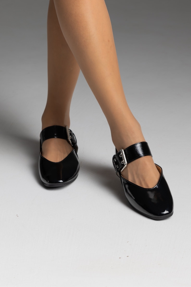 Μπαλαρίνα με Μπαρέτα & Διακοσμητικά Τρούκς - Μαύρο - Image 5