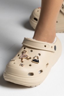 Παντόφλες Σαμπό με Γούνα & Charms