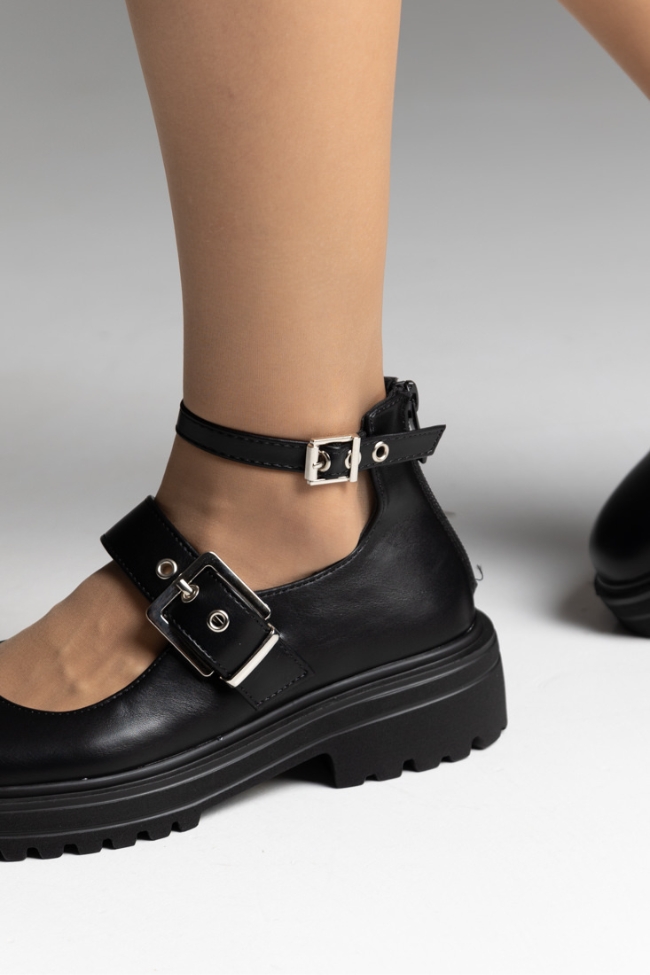 chunky loafers με φερμουάρ στο πίσω μέρος και τρακτερωτό πάτο - Μαύρο - Image 6