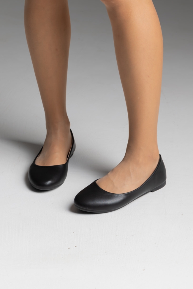 Γυναικείες μπαλαρίνες flat - Μαύρο - Image 5
