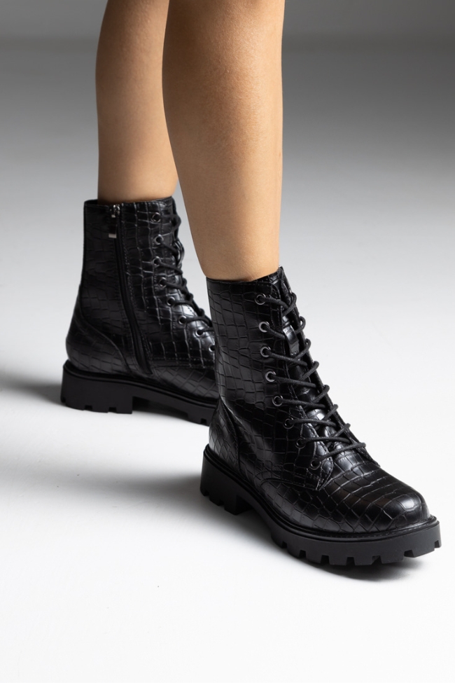 Αρβυλάκια γυναικεία με κροκό μοτίβο - Μαύρο Κρόκο - Image 6