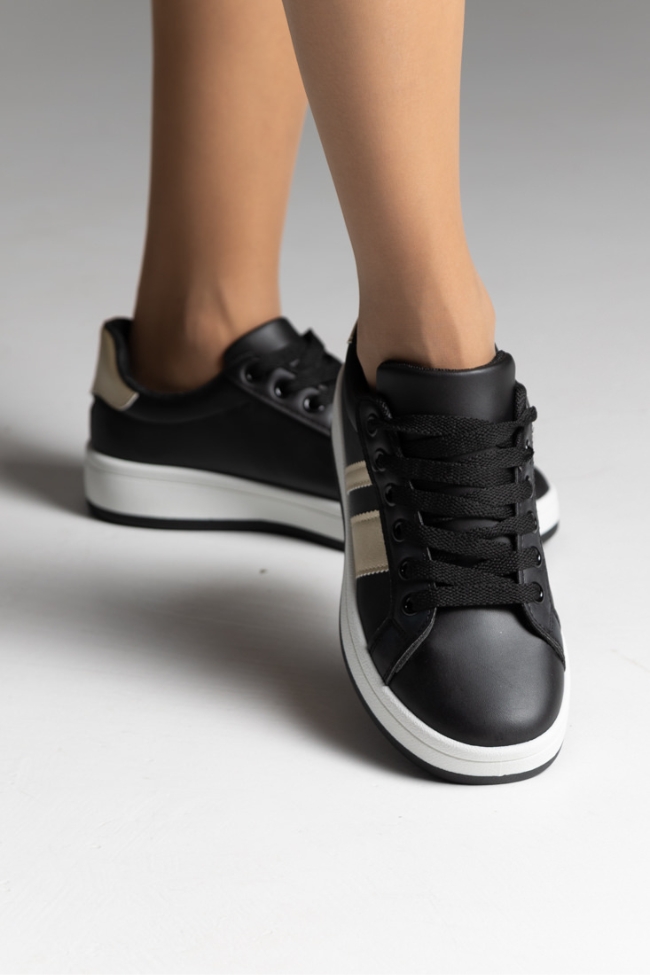 Sneakers κλασικά με λεπτομέρειες - Μαύρο - Image 5