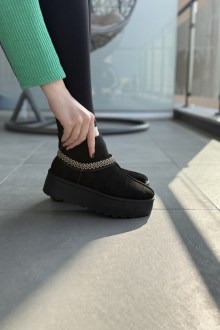 Μποτάκια Κάλτσα με Εσωτερική Επένδυση Γούνας – Μαύρο