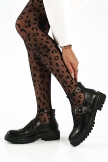 chunky loafers με φερμουάρ στο πίσω μέρος και τρακτερωτό πάτο - Μαύρο