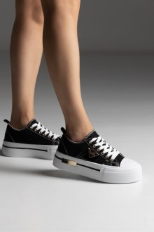 Δίσολα Sneakers Πάνινα τύπου all star - Μαύρο