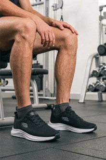 Unisex Sneakers  υφασμάτινα running sneakers - Μαύρο / Λευκό