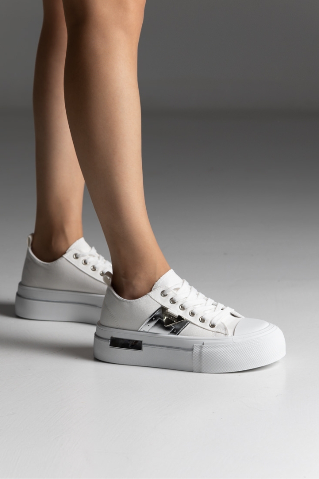 Δίσολα Sneakers Πάνινα τύπου all star - Λευκό - Image 6