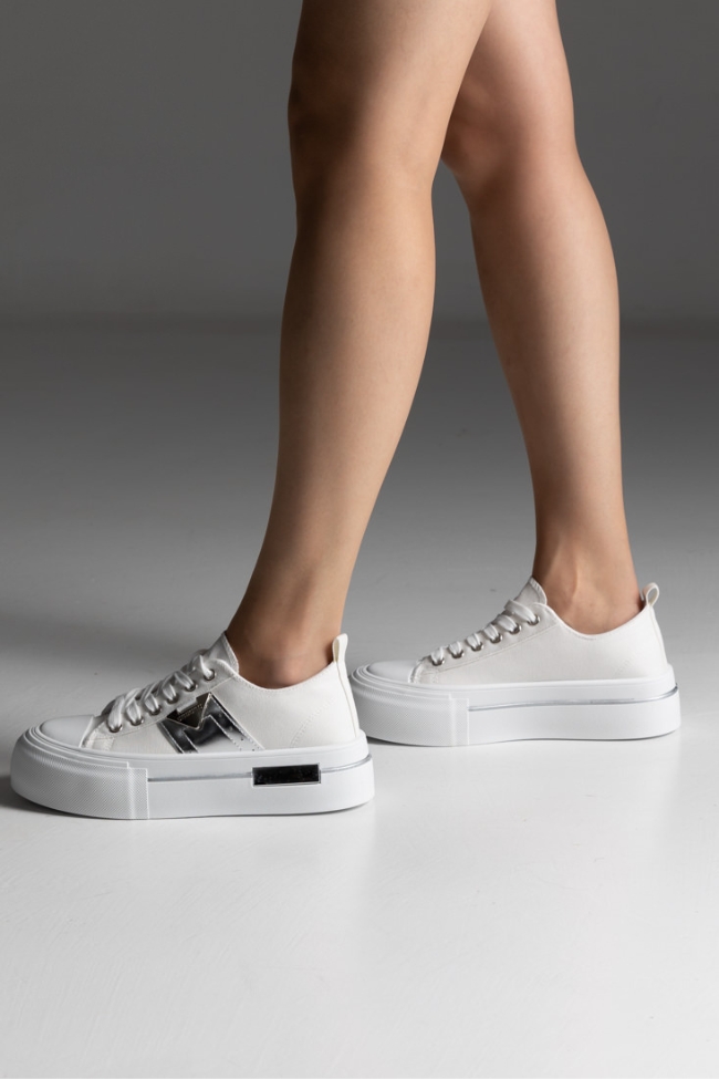 Δίσολα Sneakers Πάνινα τύπου all star - Λευκό - Image 2