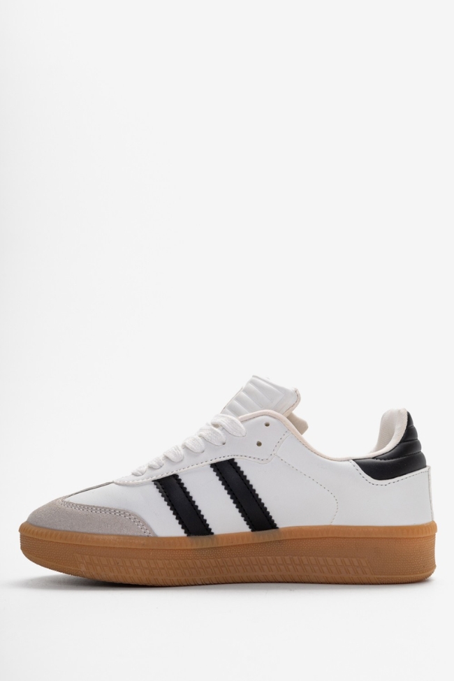 Sneakers Retro με Διχρωμίες - Λευκό / Μαύρο - Image 4