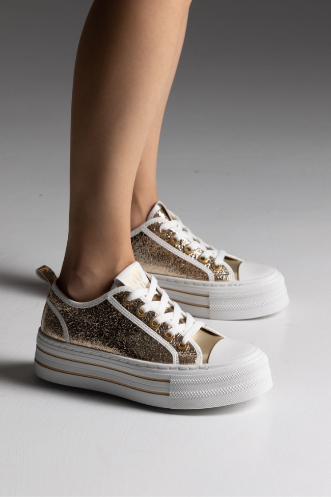 Δίσολα Sneakers Πάνινα - Χρυσό