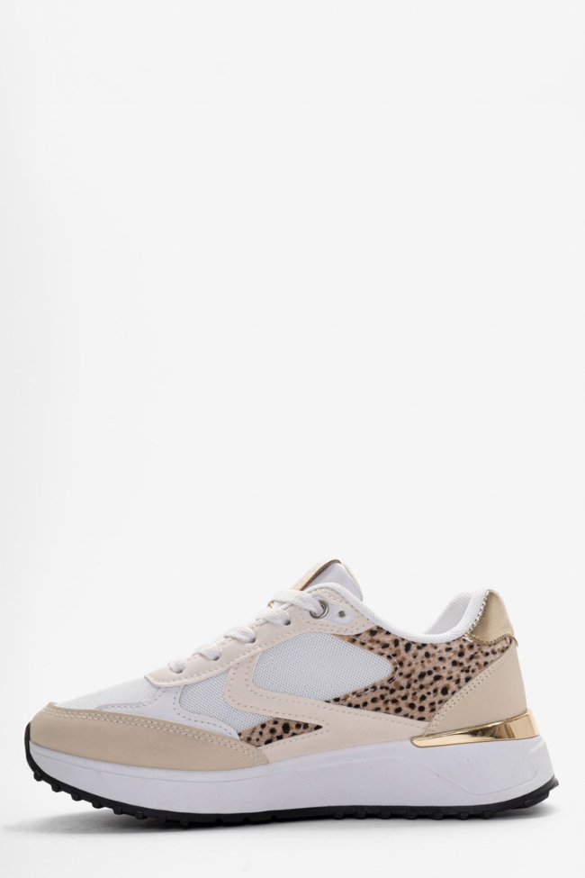 Sneakers με Animal Print & Χρυσές Λεπτομέρειες - Μπέζ - Image 7