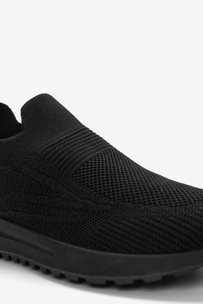 Sneakers Κάλτσα slip-on με διχτυωτό ύφασμα χωρίς κορδόνια – Μαύρο - Image 3