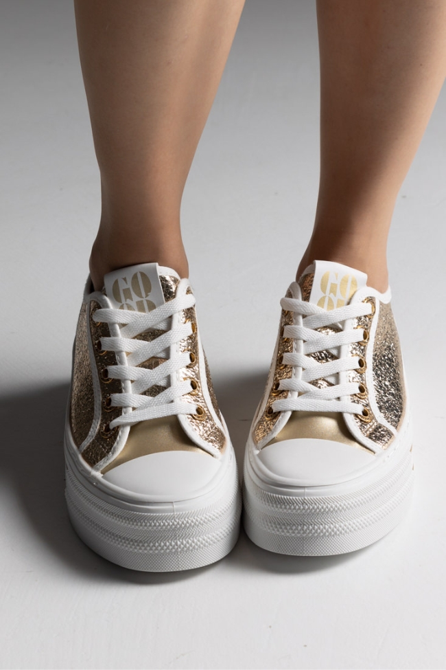 Δίσολα Sneakers Πάνινα - Χρυσό - Image 2