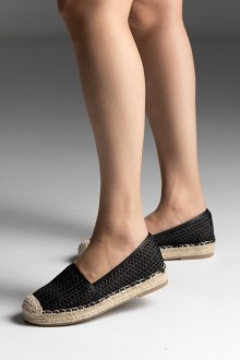 Εσπαντρίγιες με Δίχτυ Ψάθινες - Μαύρο