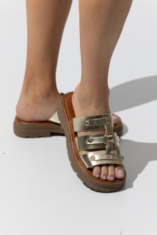 Σανδάλια Flatform με Ανατομικό πάτο - Χρυσό