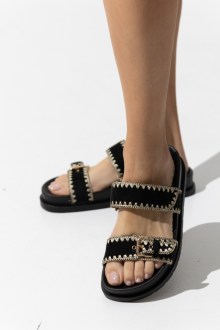 Σανδάλια Flatform με Ανατομικό πάτο και scratch στο κουτεπιέ - Μαύρο