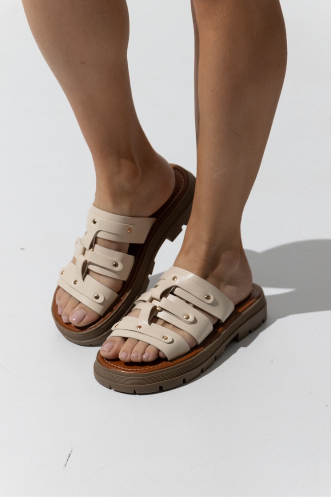 Σανδάλια Flatform με Ανατομικό πάτο - Μπέζ