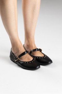 Μπαλαρίνες με διακοσμητικά τρουκς - Μαύρο