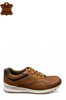 Αντρικό Δερμάτινο ανατομικό παπούτσι - Κάμελ