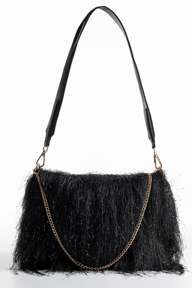 Τσάντα clutch με αφαιρούμενη αλυσίδα & λουρί - Μαύρο - Image 2