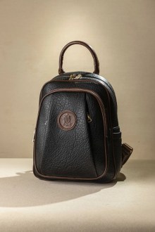 Allday Backpack με πολλές τσέπες με casual logo– Μαύρο/Καφέ