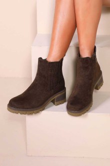 Μποτάκια Chelsea με Τρακτερωτή Σόλα – Καφέ