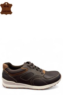 Αντρικό Δερμάτινο ανατομικό παπούτσι – Καφέ