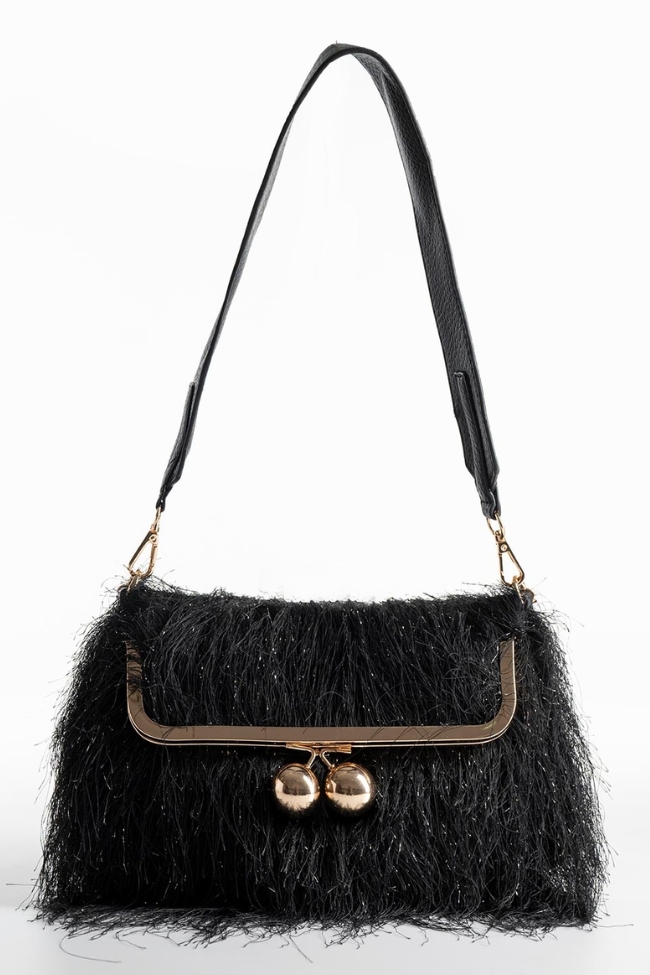 Τσάντα clutch με αφαιρούμενη αλυσίδα & λουρί - Μαύρο - Image 3