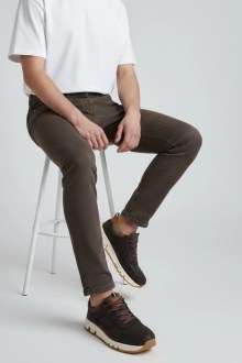 Ανατομικά Δερμάτινα παπούτσια με κορδόνι – Καφέ