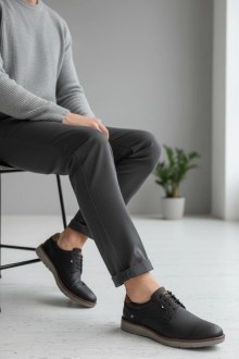 Ανδρικά Casual Δετά Παπούτσια - Μαύρο