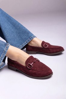 Γυναικεία Loafers Suede - Μπορντό