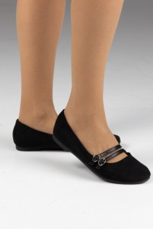 Μπαλαρίνες με Διπλά Λουράκια – Μαύρο